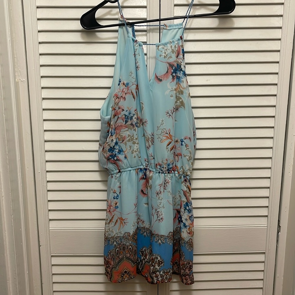 blue rain mini romper